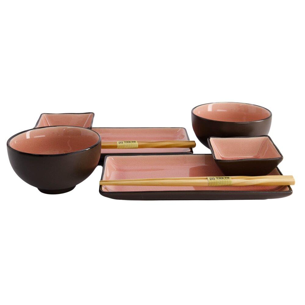 Sushi sæt, Glassy Pink - 8 dele